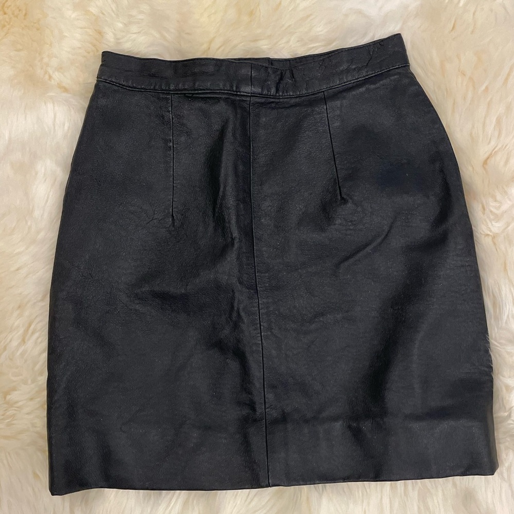 Real leather skirt